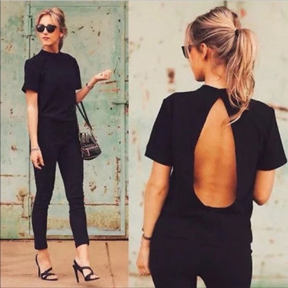 Tops - 💥WKND SALE💥Open Back Short Sleeve Blouse NWOT